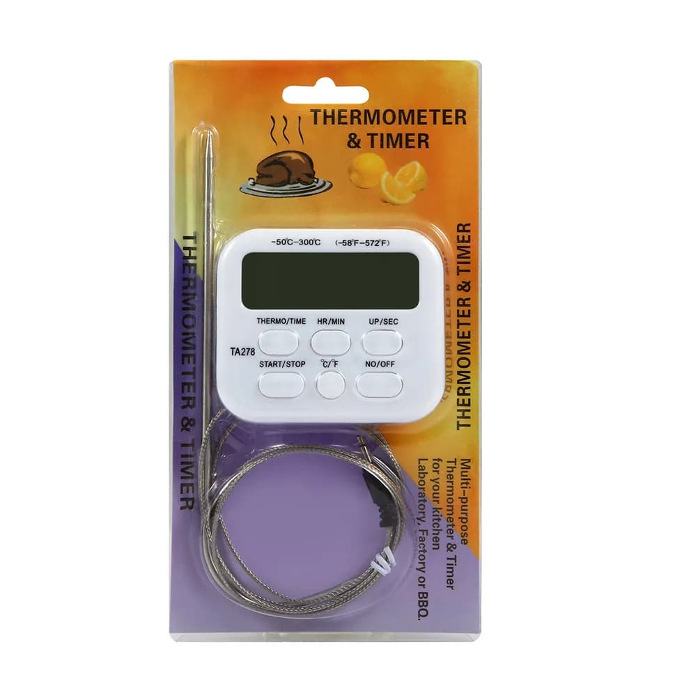 Digital Thermometer Wireless Ta278 Stainless Steel with Sonda for Oven, Barbecue, Smoker, Grill, Roast, Cooking, Frying, Meat
