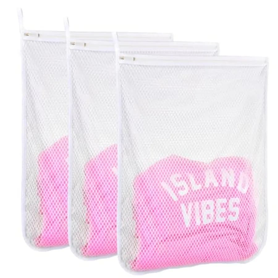 3 pcs Durable Honeycomb Mesh Laundry Bags for Delicates 16" x 19