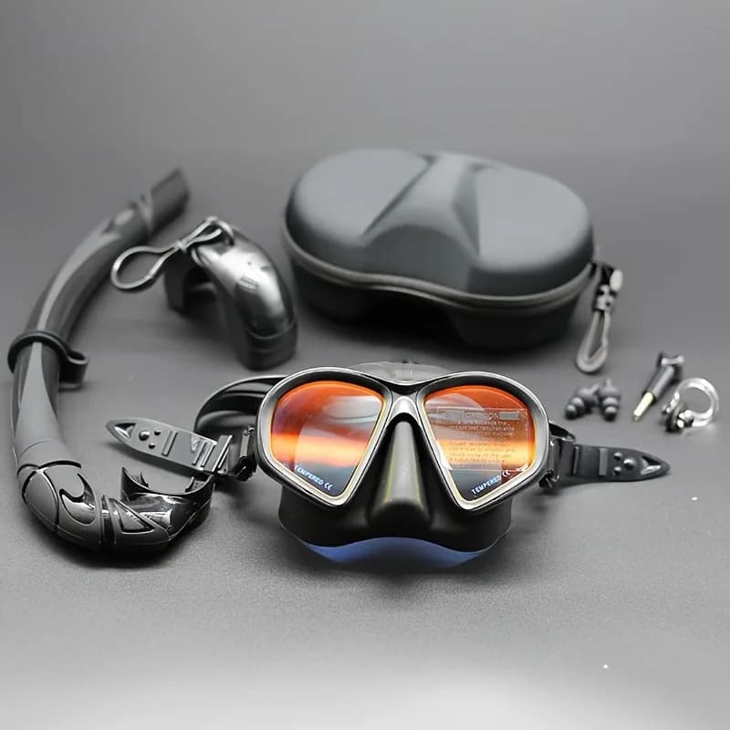 Professional mask for apnea at low volume, underwater mask in tempered glass, underwater mask type J, snorkeling set, ox,,,ssi,ssi