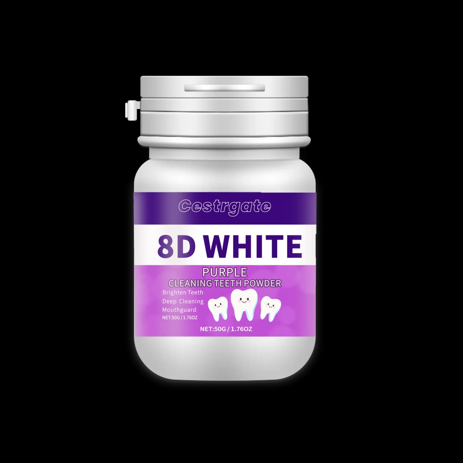 Polvere sbiancante per denti viola 8D, 50 g/1,76, oz - Polvere per pulizia profonda e pulizia dei denti, dentifricio per l'alito fresco, prodotti per la cura dei denti