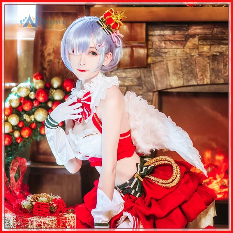 Rem Re: Vita in un mondo diverso da zero Costume cosplay Uniforme natalizia Abito rosso Festival Puntelli per feste Abiti di Halloween