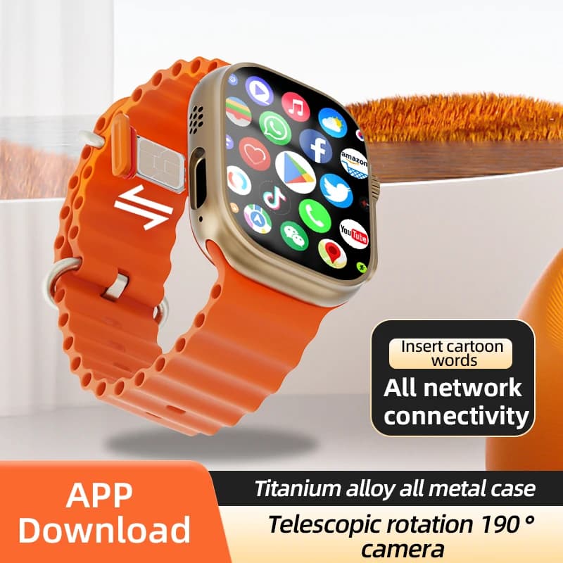 Smartwatch CD12 MAX with 2,39 Inch Amoled Screen, 5G LTE, OS 15.0, Rotating Camera, GPS, WiFi, Compass, SIM Card Slot, 2100mAh Battery