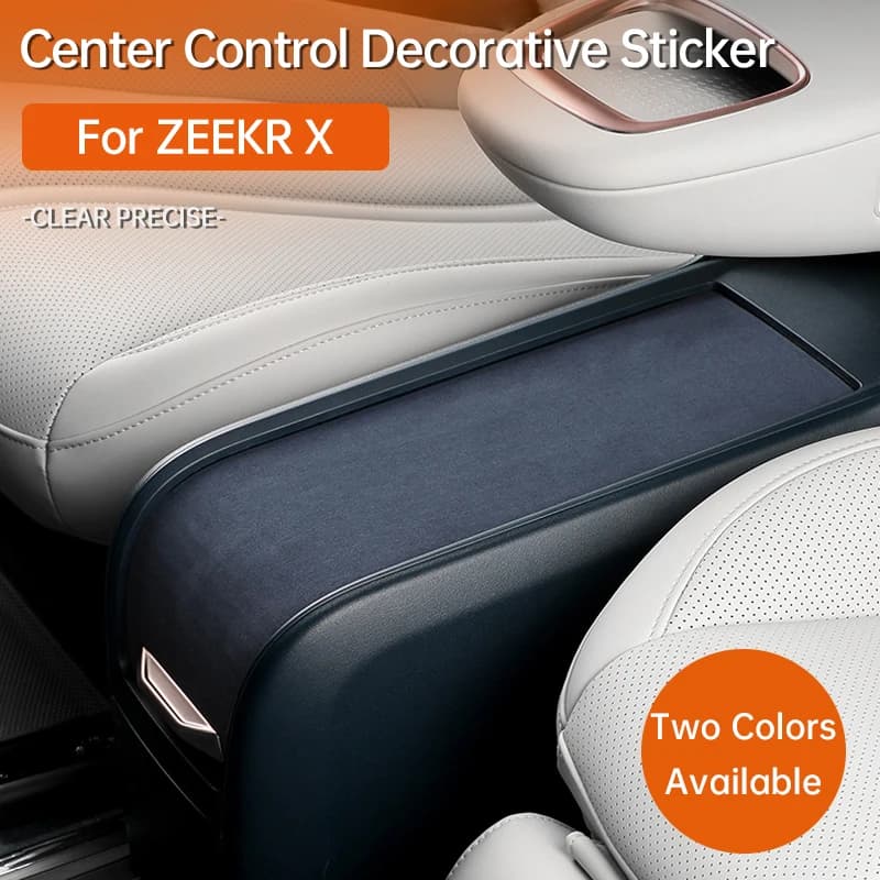 Per ZEEKR X Console centrale Adesivo coperchio scatola scorrevole Copertura decorativa protettiva in pelle scamosciata italiana Accessori interni modificati per auto