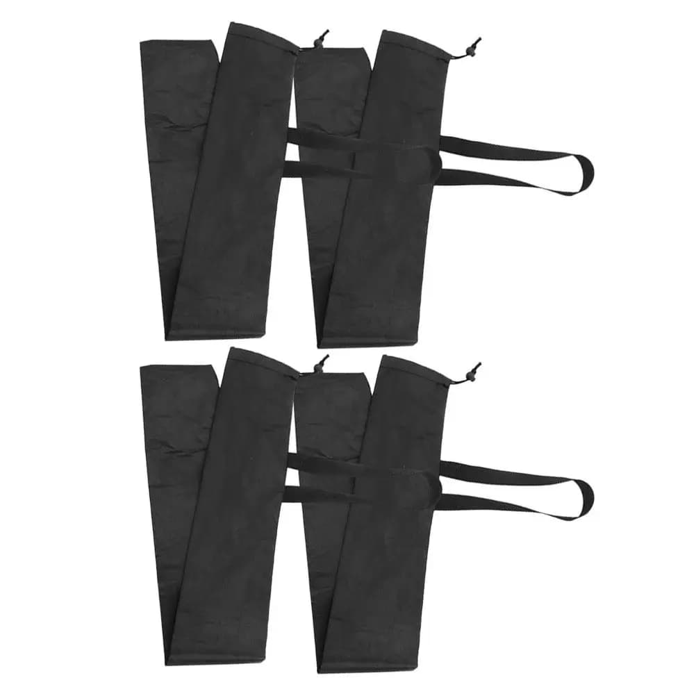 Set of 4 Black Bags for Trekking Sticks with Coulisse, Hiking Stick Case, Tent Pole Organizer, Camping Accessories, Yoga Mat