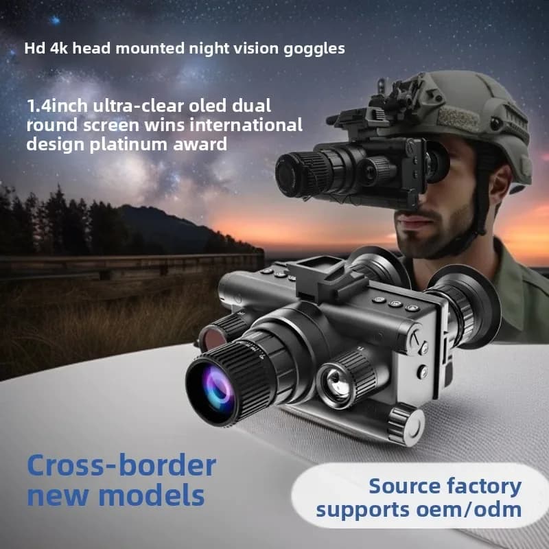 Dispositivo di Visione Notturna a Infrarossi Montato sulla Testa, Best Seller 2026, 1080p HD, Ingrandimento 8x, Portata 600m, Binocolo da Esterno con Schermo OLED