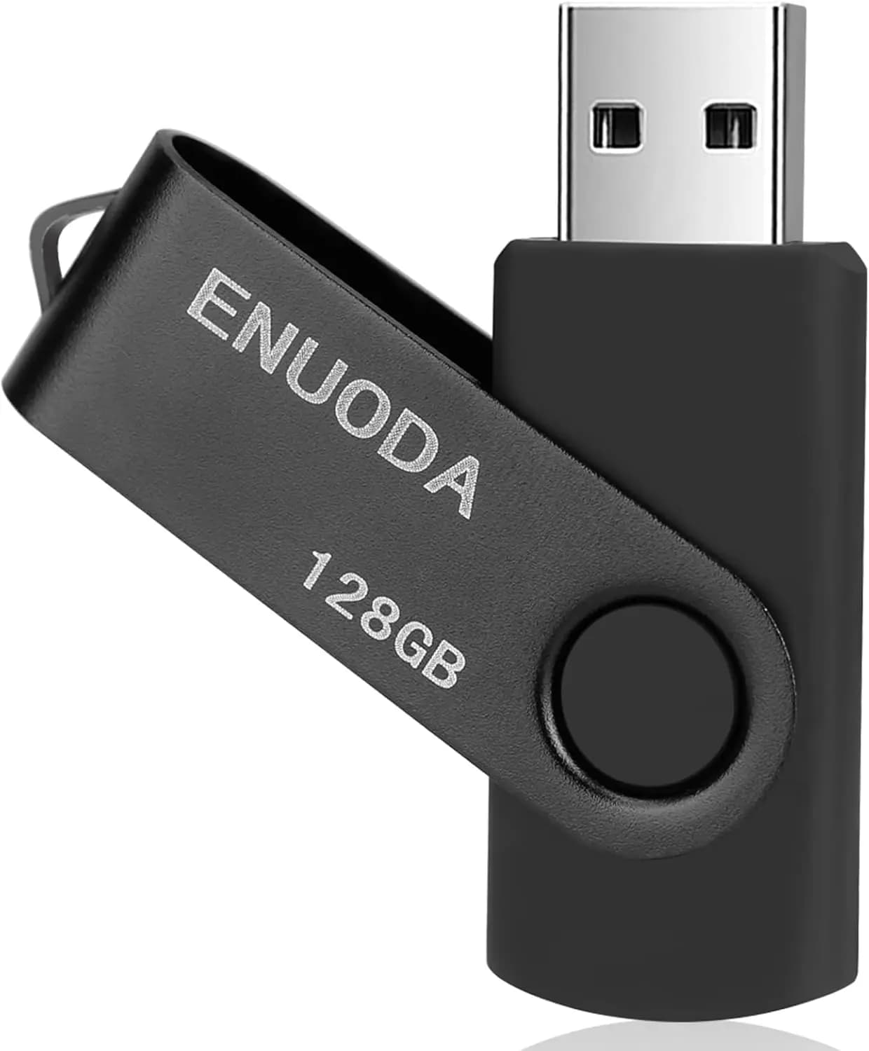Chiavetta USB 2.0 da 128 GB con design girevole per PC portatile, colore nero