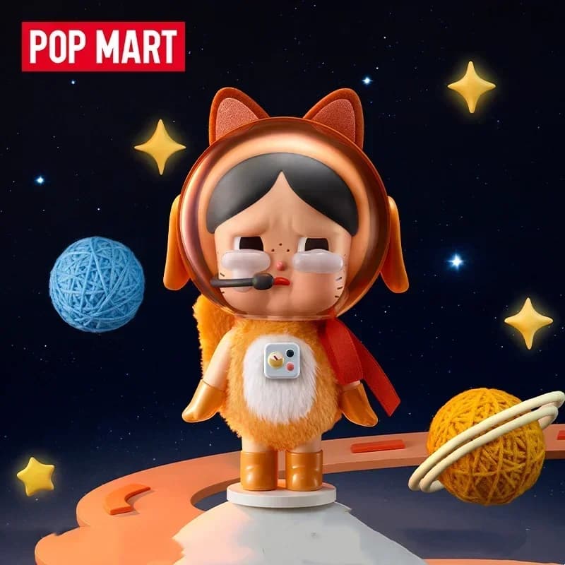 POP MART Crybaby SPACE CAT ARANCIONE Serie Scatola cieca originale Scatola misteriosa a sorpresa Regalo carino Anime Action Ornaments Figurine