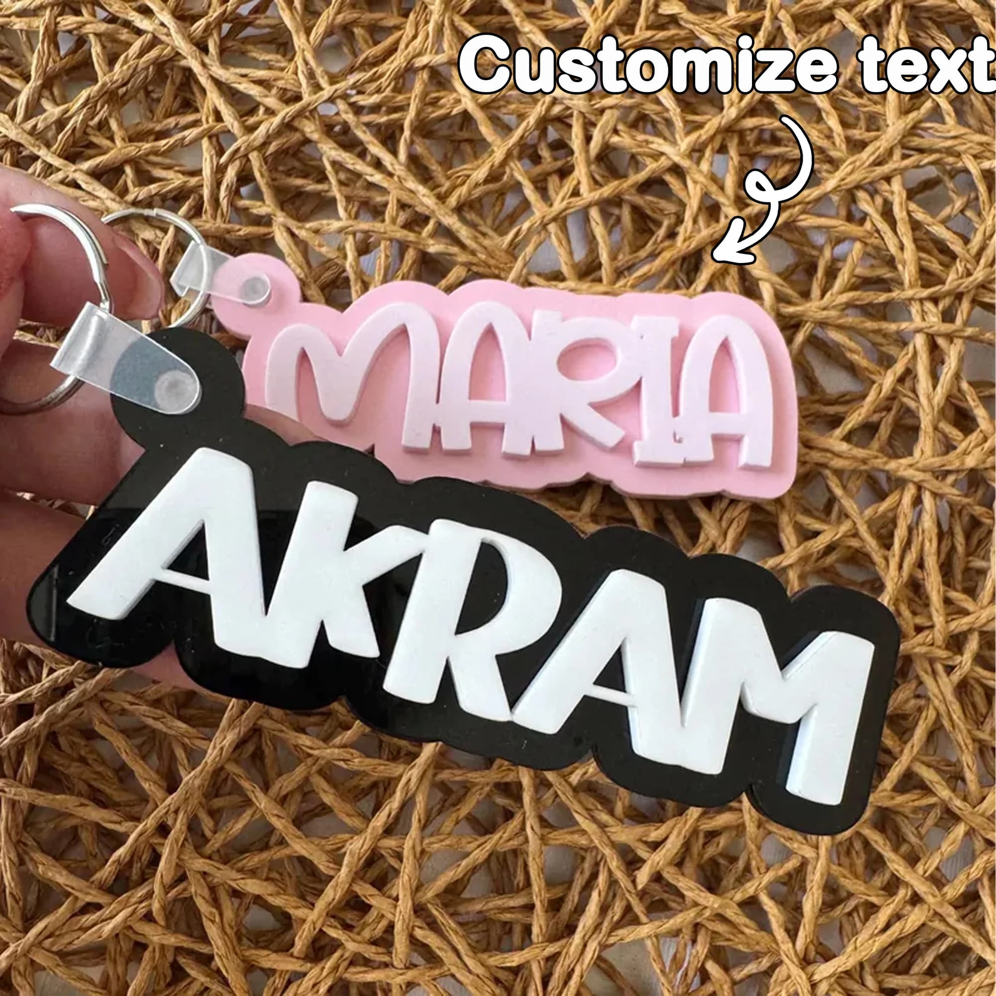Personalized Acrylic Keychain Personalized Bag Tag Custom Name Keychain Acrylic Lunch Box Tag for Backpack or Diaper Bag