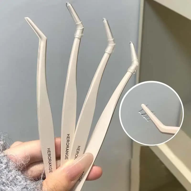 (Pinzette Antiadherent Summer6) Professional Anti-adhesive Grips for Fin Eyelashes, Rotoned Design, Without Colla, for Fai-da- Applications ♪