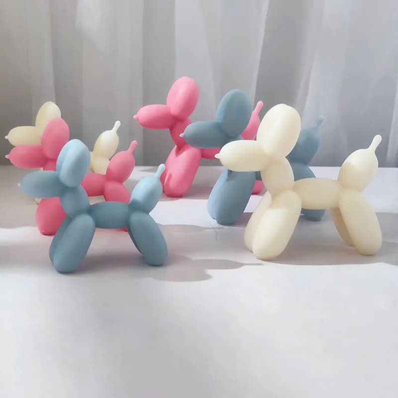 Stampo in silicone per cani a palloncino, decorazioni in gesso dipinto, candele fatte a mano, stampi per torte al cioccolato, vassoi per ghiaccio fai-da-te
