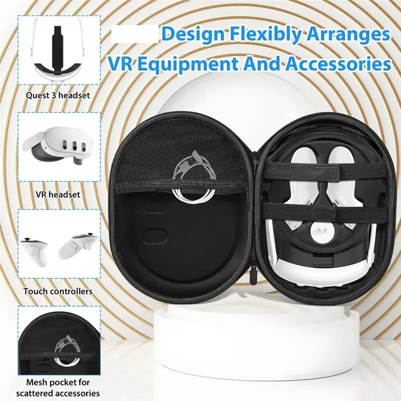 ABGI Hard Carrying Case for Oculus VR Headset Travel Portable Protection Storage Bag