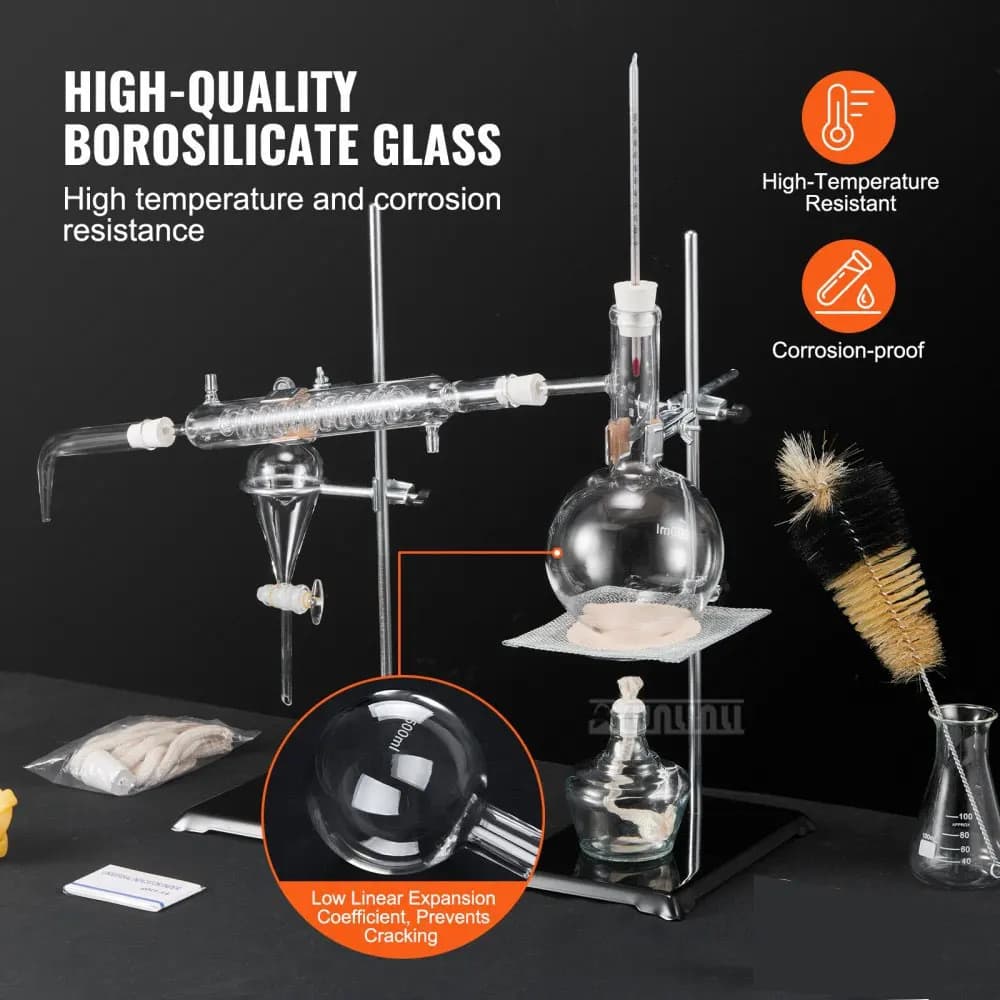 for Flower Water PurificationAll-Glass Essential Oil Distiller with Hydrosol Extraction Kit