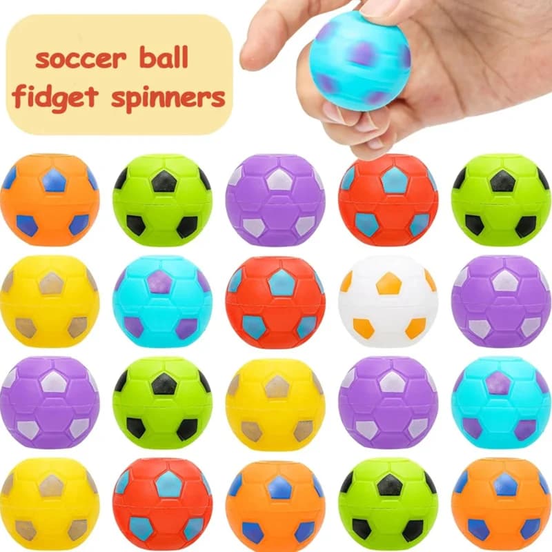 10/20pcs Fidget Spinners Pallone da calcio Giocattolo per bambini, Bomboniere da calcio Bomboniere Stuffers, Pallone antistress per dita da calcio ruotabile