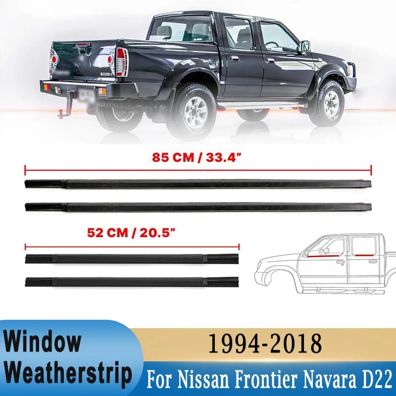 4 pz finestra guarnizione porta laterale modanatura esterna Trim cintura di tenuta per Nissan Frontier Navara D22 1994-2018 Crew cab 4 porte
