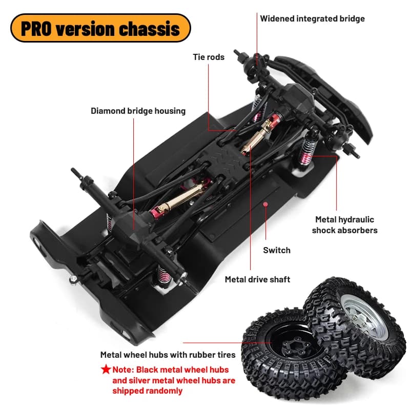 1:18 Scale Hydraulic Shock Absorbing 4WD RC Car Toys Professional off-Roa Remote Control Car Metal Drive shaft, Metal Wheel Hub
