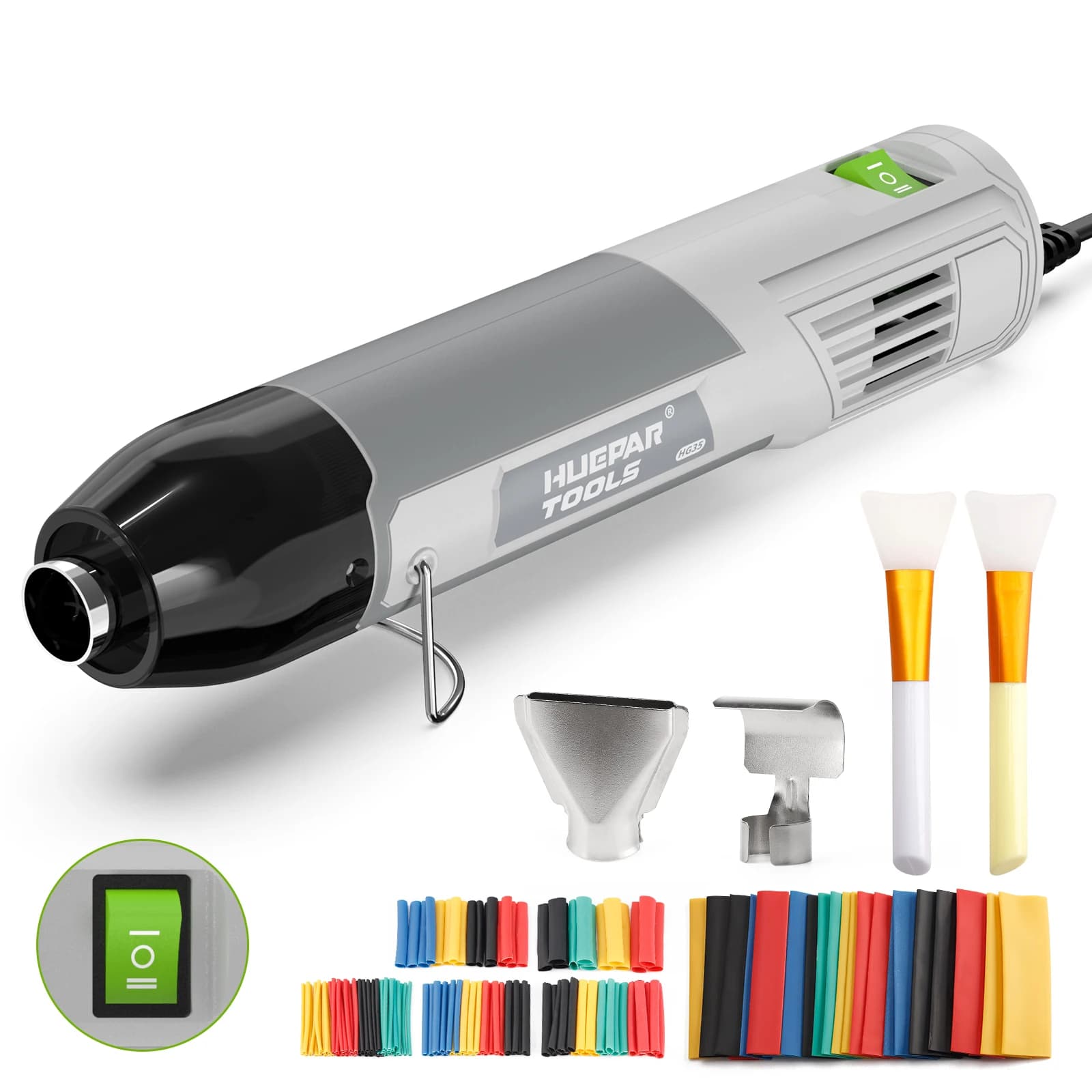 110 V/220-240 V Pistola Ad Aria Calda 350 W Mini Ventilatore Elettrico con Tubo Termoretraibile e Sedile di Supporto Kit di Strumenti per Asciugatrice di Saldatura FAI DA TE