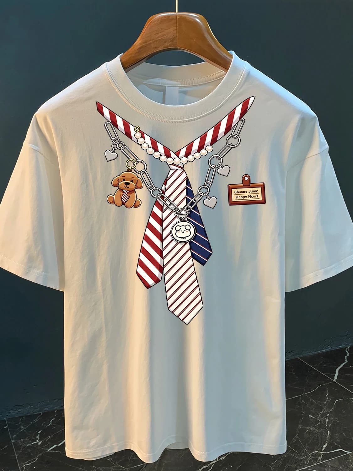 Outlet Elegant Printed Short Sleeve T-Shirt Unisex Loose Fashionable Top Breathable Cotton Casual Wear for Men And Women