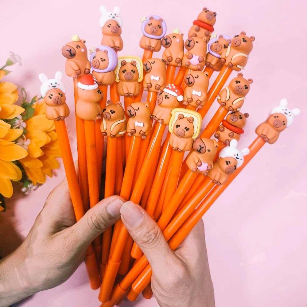 20 Pz/lotto Simpatico Cartone Animato Capibara Penne Gel 0.5mm Inchiostro Nero Penne per Scrittura per Studenti Scuola di Cancelleria Forniture Per Ufficio Regali