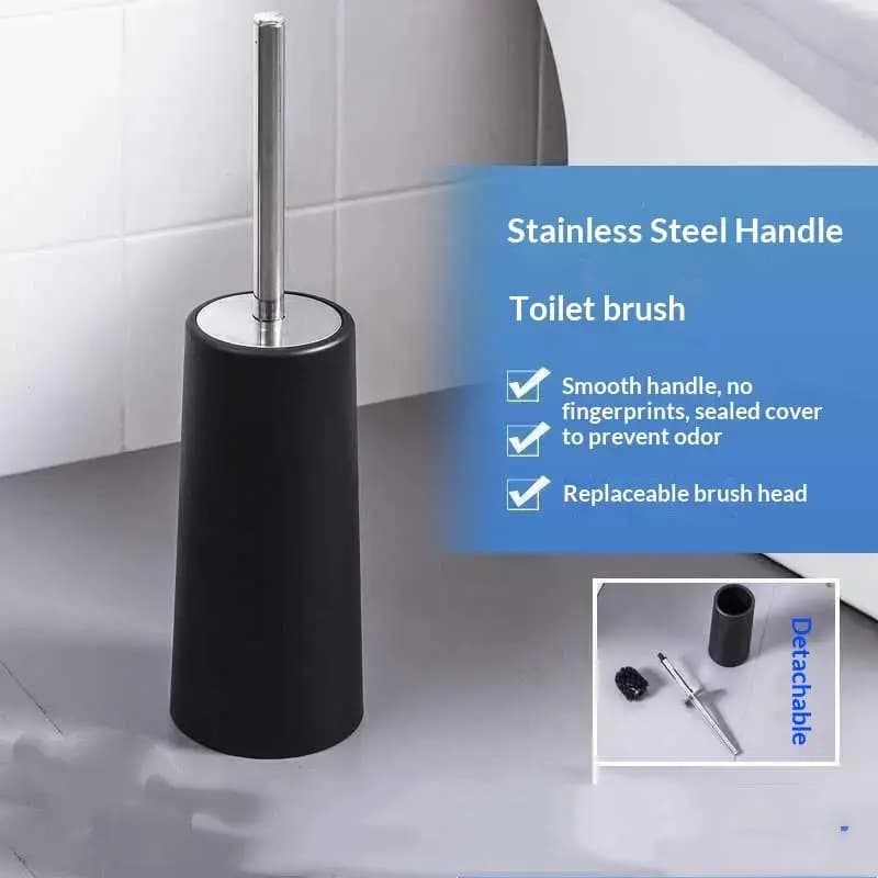 Anti Drip Toilet Brush Set Stable Standing Base Soft Grip Long Handle Limescale Removal Bathroom Cleaning Tool for Washroom