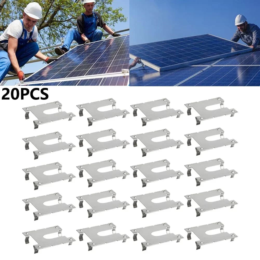 20pcs piastra di terra Clip di messa a terra pannelli solari raccordo per tetto fotovoltaico rondella di messa a terra capocorda foglio conduttivo accessori per pannelli solari
