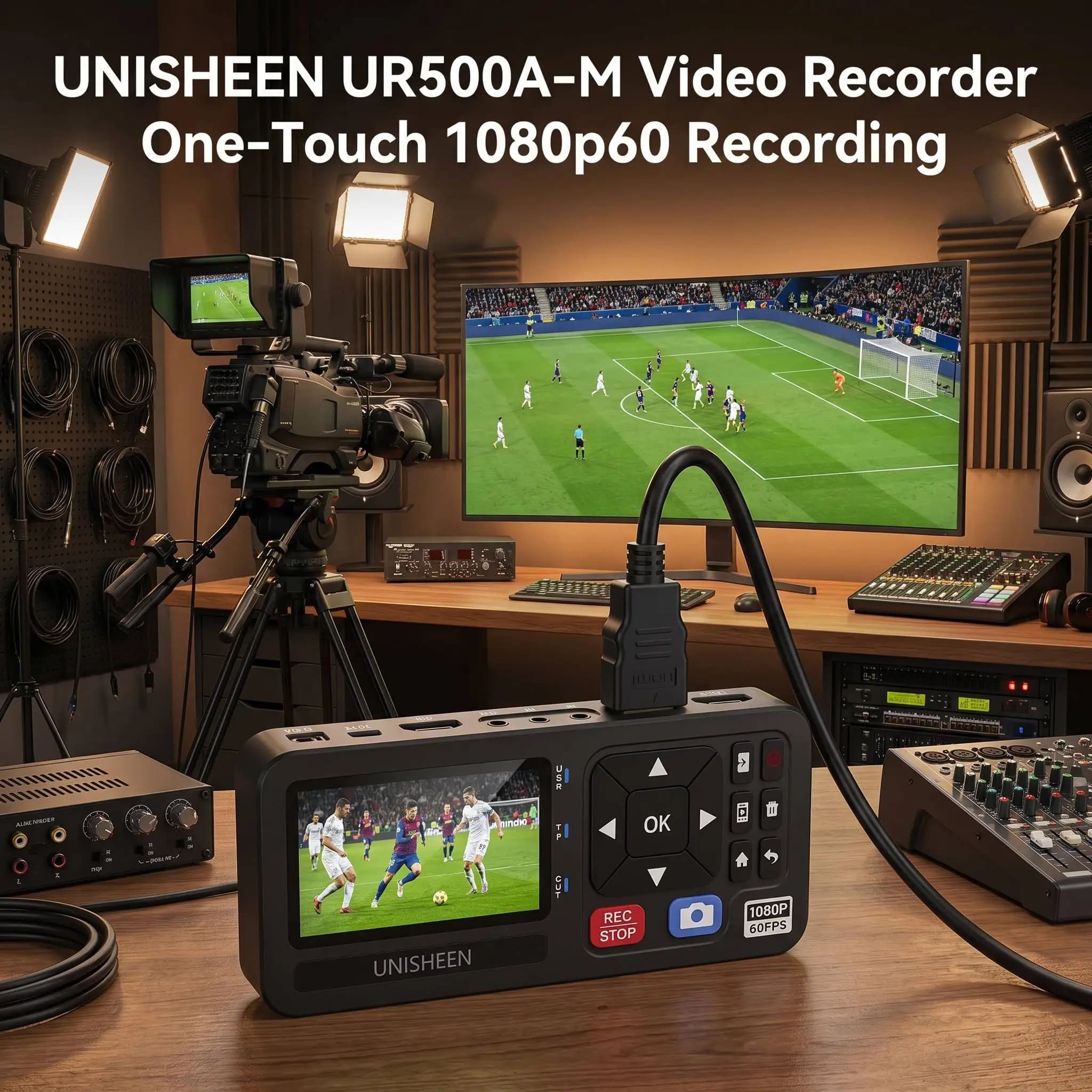 UNISHEEN UR500A-M 1080P Digital Converter HDMI CVBS VGA YPBPR Inputs Portable Video Recorder