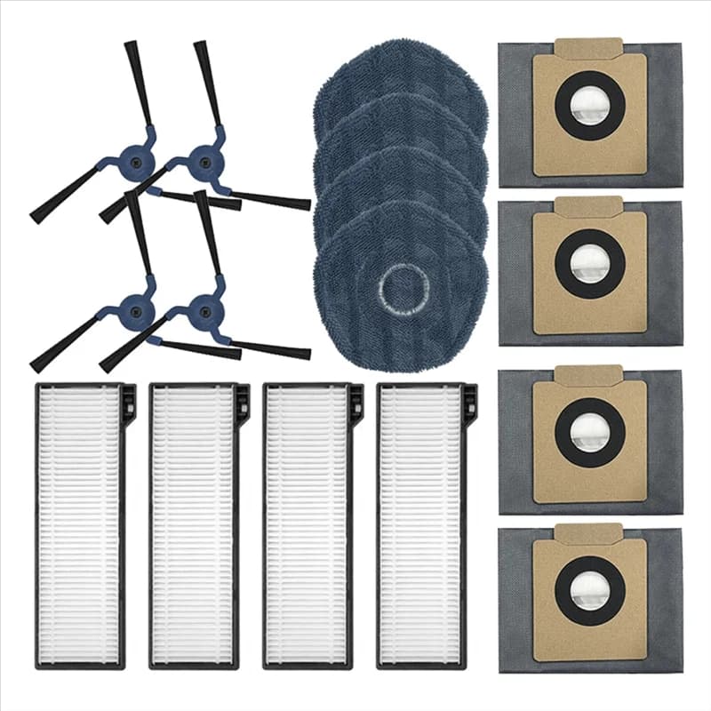 Accessori Compatibili EMECE per Robot Aspirapolvere Eufy X10 Pro Omni: Spazzola Laterale, Panno per Pulizia, Filtro Hepa, Sacchetto Raccoglipolvere
