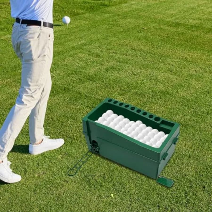 Macchina automatica per tee da golf con capacità di 100 palline per simulatore interno e campo di guida Utilizza dispositivo per tee da golf con 9 club Jac