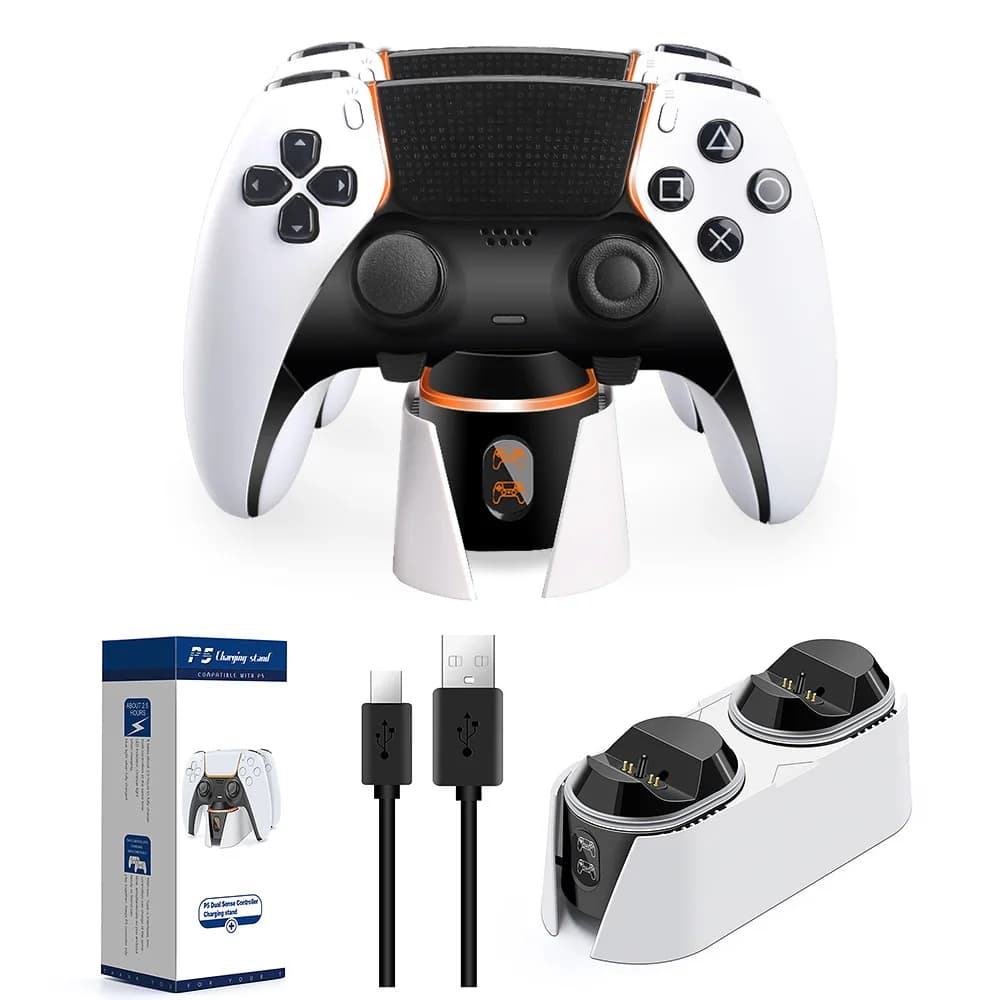 Stazione di ricarica del Controller con caricatore P5 con doppio Dock di ricarica veloce per accessori per Controller Wireless Dualsense Playstation 5