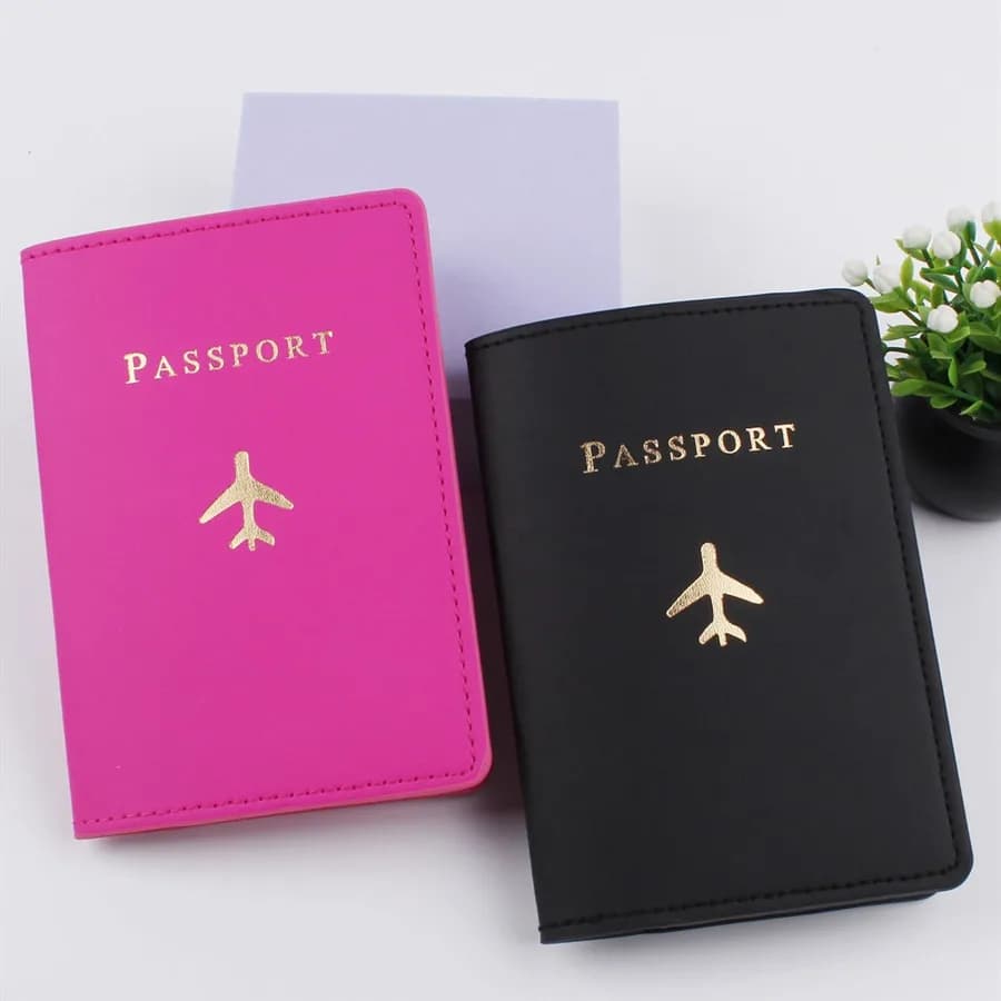 2 pezzi/set custodia per passaporto in pelle PU porta carte accessori da viaggio amanti portafoglio regalo per coppie per il volo