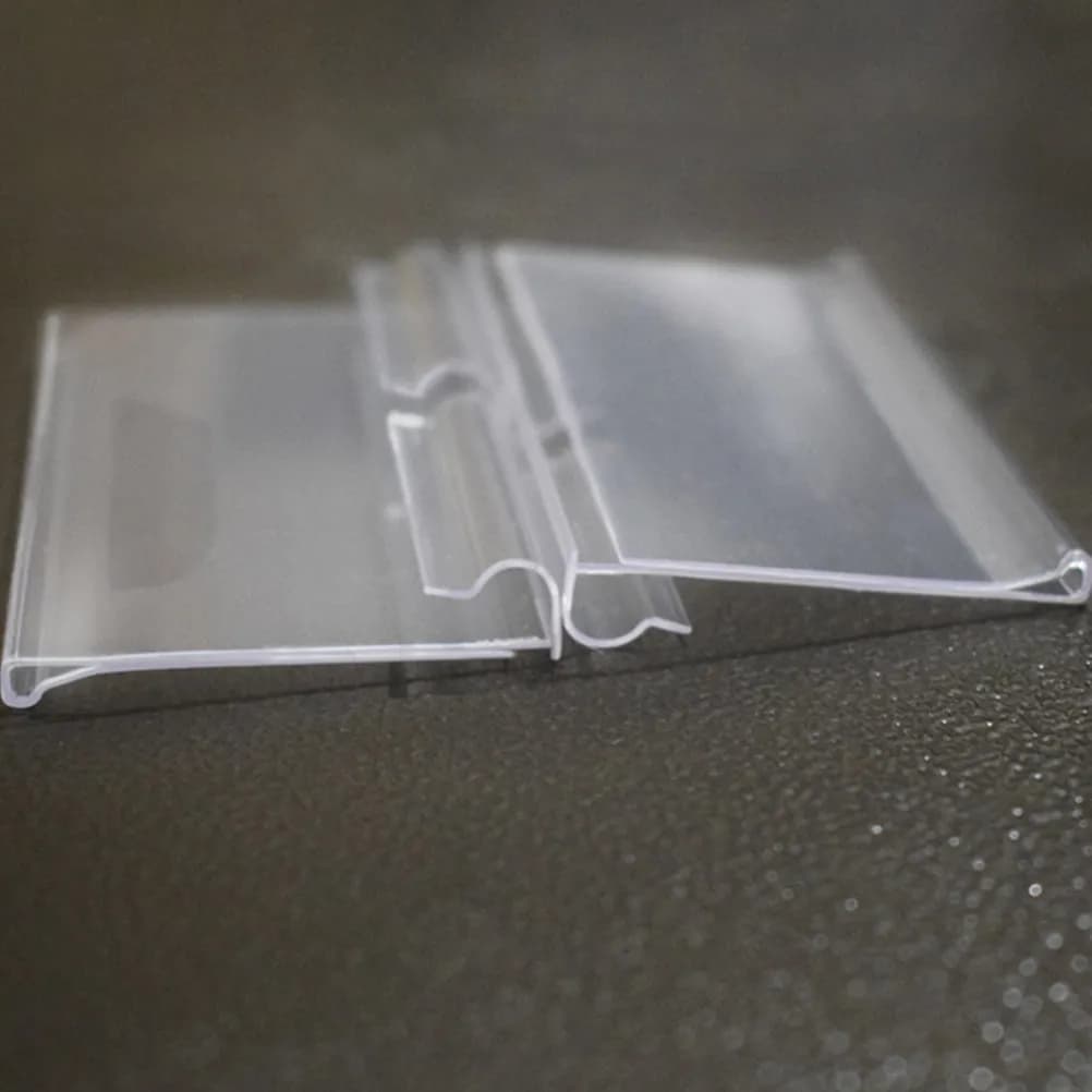 10 Pezzi Espositori per Etichette Prezzi da Scaffale, Portaetichette Trasparenti per Negozi, Cartellini Trasparenti per Merci