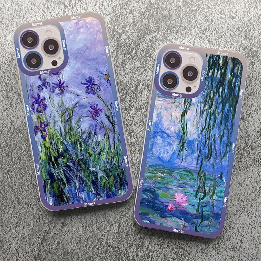 Phone Case Arts Claude Monet for iPhone 15 14 13 12 11 Pro Max 15Plus Mini SE Xs Max XR 7 8 Plus Transparent Cover Fundas Coque