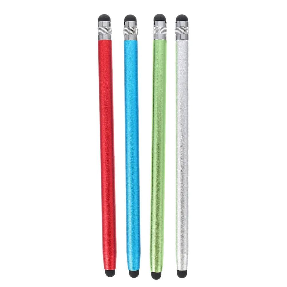 Set di 4 Penne Touch Screen a Doppia Punta, Stilo Capacitivo con Punta in Silicone per Tablet e Telefono, Accessorio per Disegno e Appunti