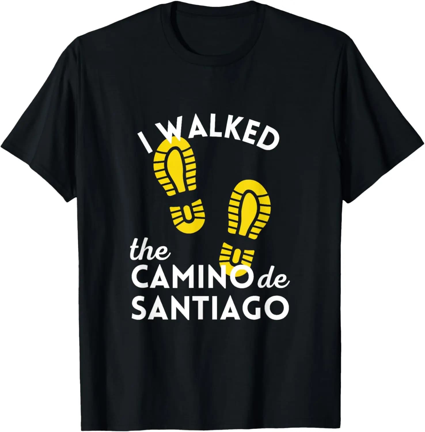 Walked the Camino de Santiago Regalo Scarponcini Spagna T-shirt Manica corta Camicia casual in cotone 100%