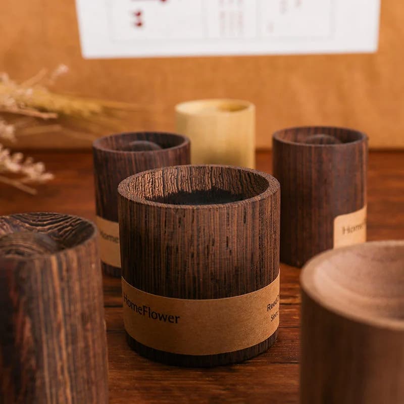 Diffusore di Oli Essenziali in Legno di Noce Nero, Aromaterapia per Relax e Sonno, Deodorante per Casa, Camera da Letto, Ufficio, Auto, Yoga, Decorazione