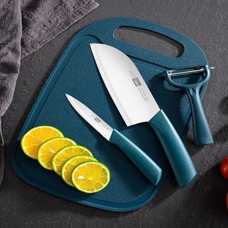 WXCOO Stainless Steel Kitchen Knife Set Cutting Board Cooking Knife Set Peeler and Fruit Knife Dormitory and Home Use