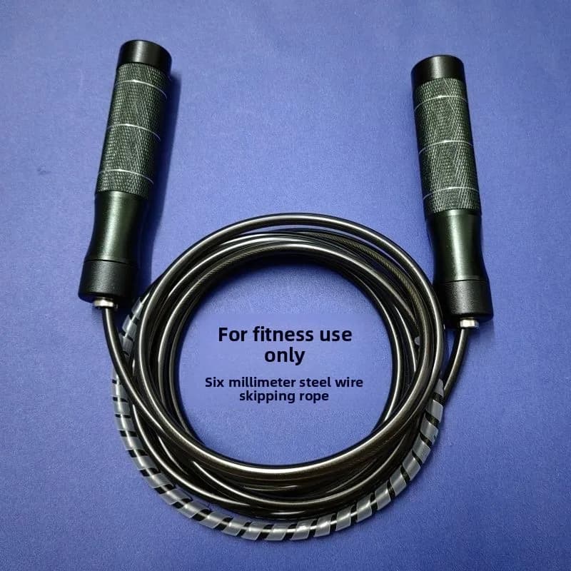 Alloy Jump Ropes 6mm Rubber Coated Steel Wire Ropes for Middle School Examination, for Fitness Weight Loss and Adjustable Length