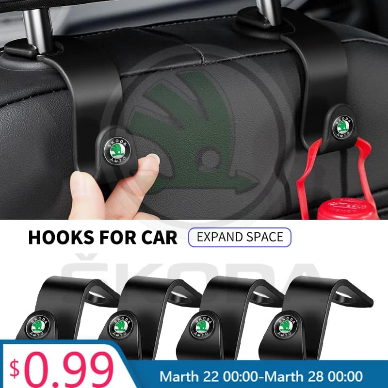 2026 Nuovi Ganci Portaoggetti per Sedili Auto, 2 Pezzi, Clip Portatili, Accessori Auto per Skoda Octavia 2 3 A4 A5 Mk1 F