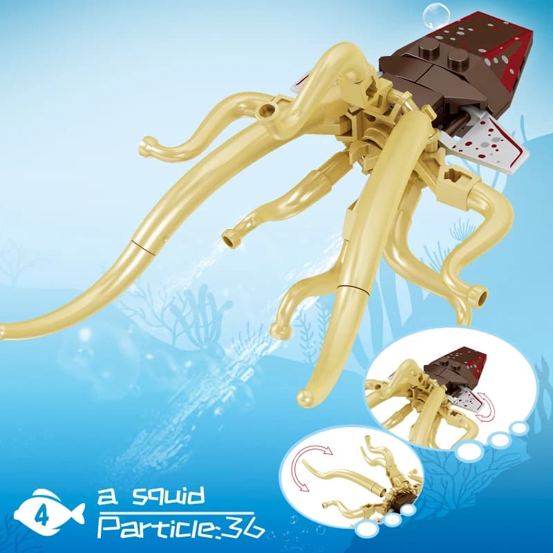 Serie Ocean World, Mini Blocchi da Costruzione, Acquario, Tartaruga Marina, Squalo, Balena Blu, Mattoncini Assemblabili, Giocattoli Educativi, Regalo per le Vacanze