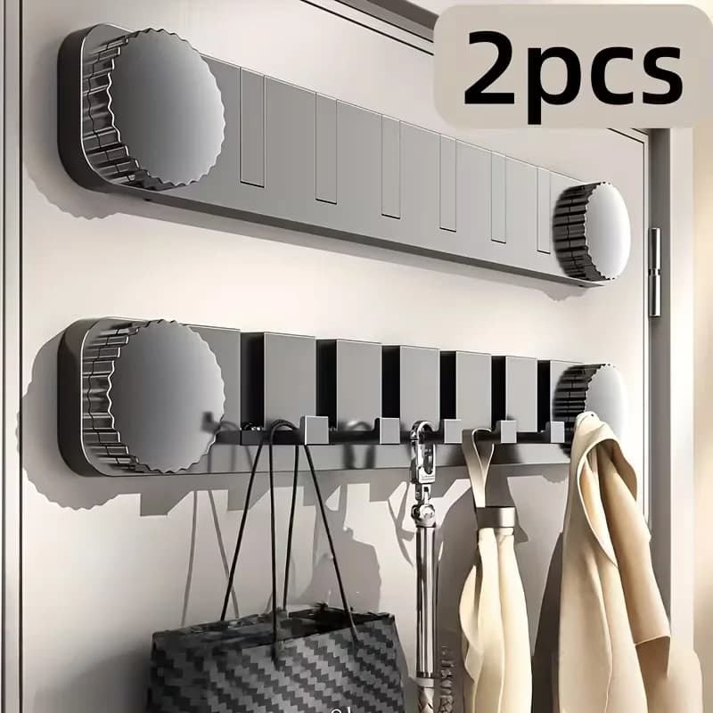 2 Pezzi Gancio Appendiabiti da Porta - Potente Gancio con Ventosa per Installazione in Bagno/Cucina/Ingresso