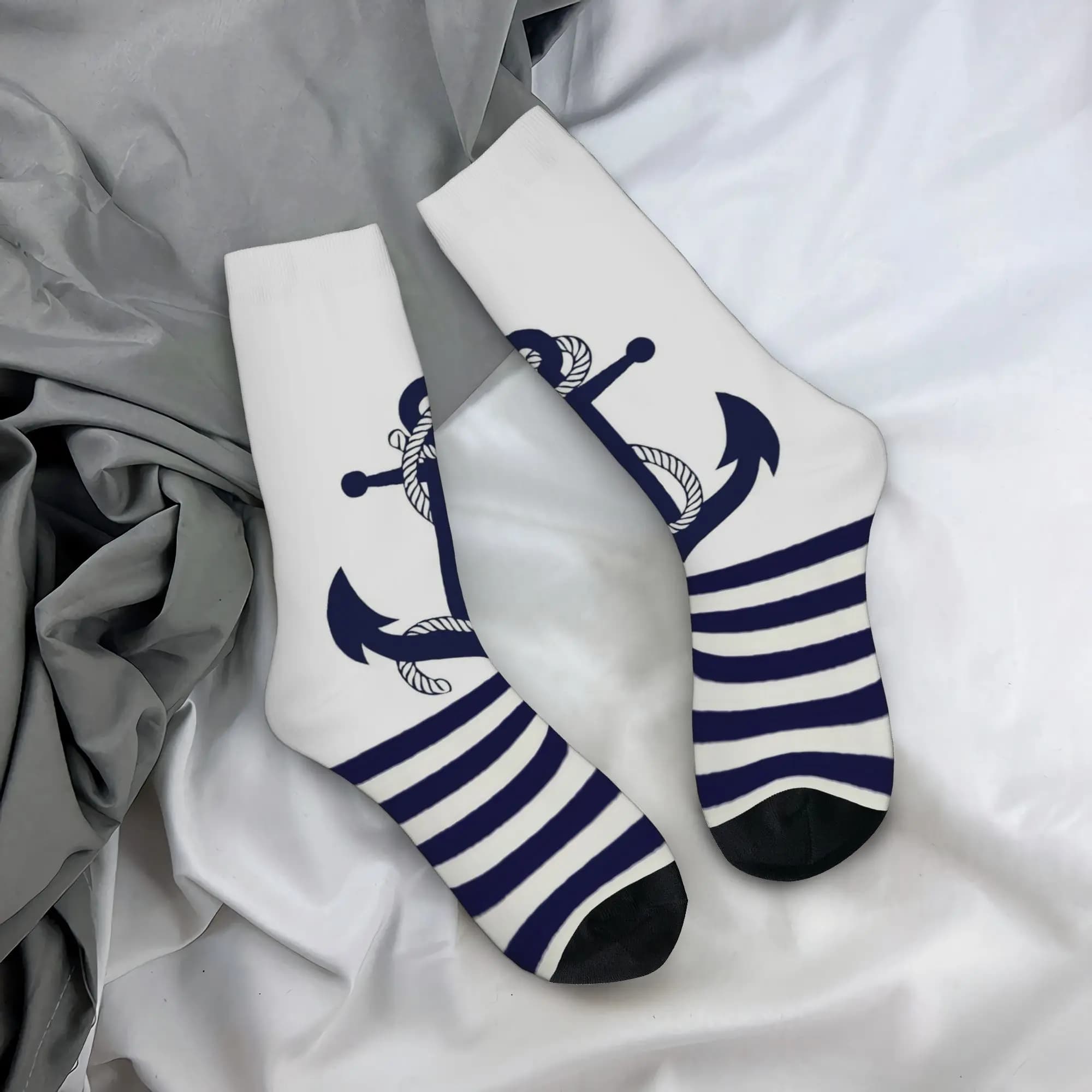 Calze Nautiche con Ancora, Calze per Coppie, Calze Calde e Morbide alla Moda, Calze Antiscivolo con Motivo Autunnale, Regalo di Compleanno