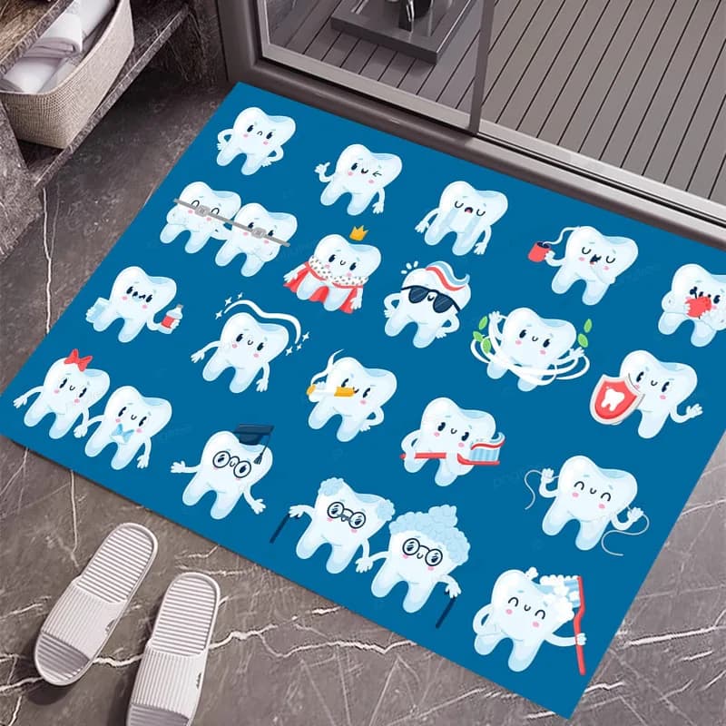 The Dentist Tooth Bathroom Mat Non-slip Multi Function Carpet Absorb Water Long Strip Cushion Bedroon Mat Hotel Home Decor Mat