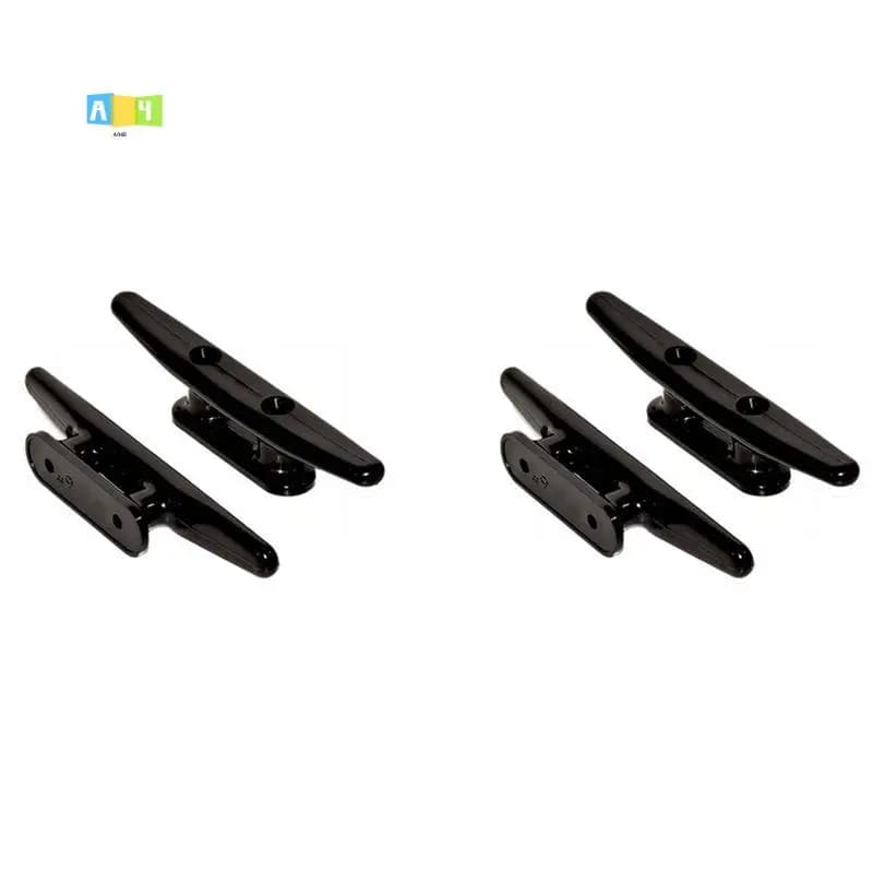 A04E-4 Set di 4 Bitte Nere in Nylon da 6 Pollici - Bitte per Corde, Kayak, Bitte per Ormeggio Barche - Perfette per Arredamento Marino, Nautico e Decorazioni Nautiche