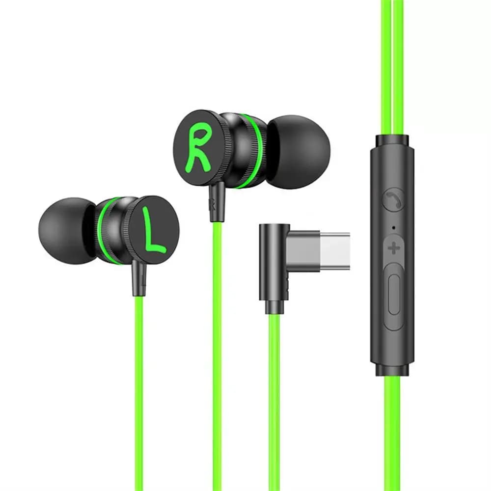 Auricolari Cablati Stereo con Jack L e Tipo C per Gaming e Musica, Cuffie In-Ear per Elettronica di Consumo