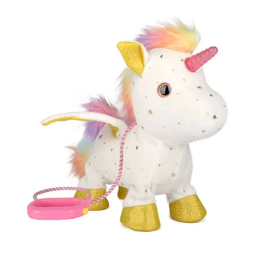 Giocattoli regalo per ragazze dai 4 anni, peluche unicorno ambulante illuminato interattivo, guinzaglio telecomandato, peluche elettronico con luci
