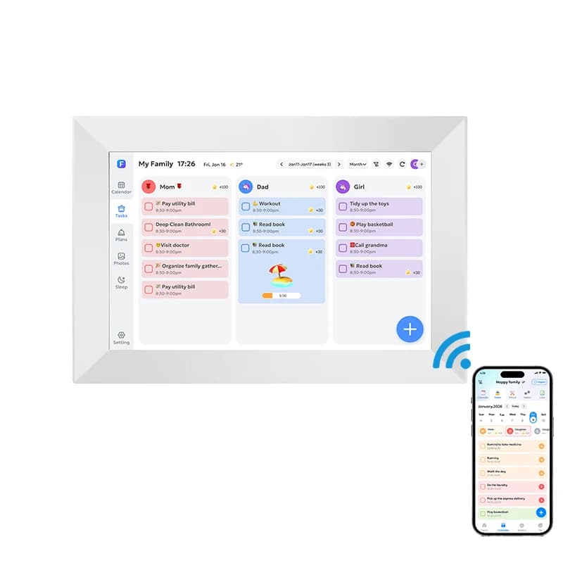 Customized 10'' Electronic Wall Calendar IPS Touch Screen Digital Schedule Planner with Smart Time Management