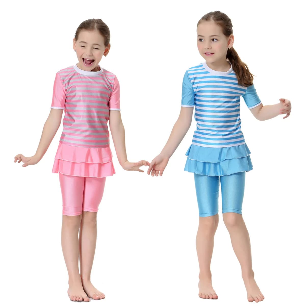 Costume da bagno musulmano islamico per ragazze estive Costume da bagno Abbigliamento donna Burkini Costumi da bagno Panni Rosa Blu Nuoto
