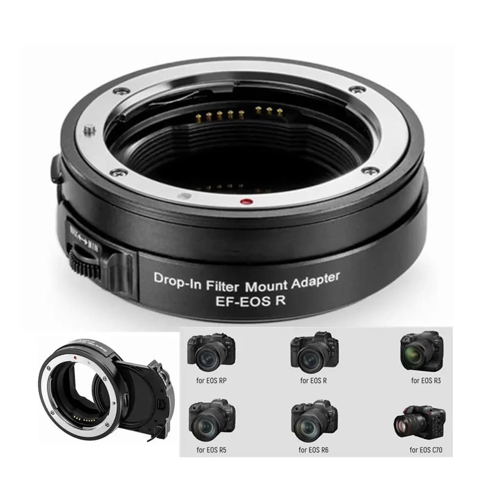 EF to EOS R Mount Adapter w Variable ND Filter ND2-ND200 Autofocus Lens Converter Ring for Canon EF/EF-S Lens to EOS R RP R5 R10