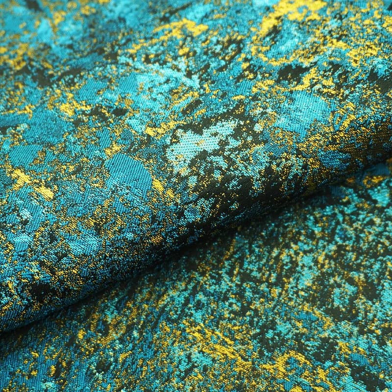 Tessuto jacquard tinto in filo d'arte astratta per cappotti eleganti, fai da te