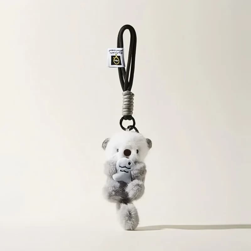 Creativo carino lontra marina ciondolo peluche pesce gatto bambola imballaggio decorazione portachiavi borsa zaino bel ciondolo