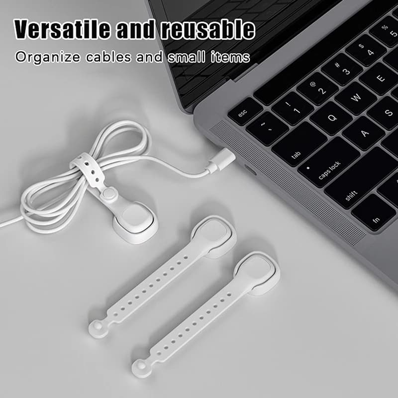 1 fascetta magnetica regolabile per cavi, organizer compatto per cavi, perfetto per la gestione degli scrivania e della casa.